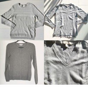 3 sweaters merino wool bundle xs Banana Republic Gap Old Navy cardigan gray